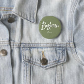Bestman Saliegroen Witte Knop Ronde Button 5,7 Cm (In situ)