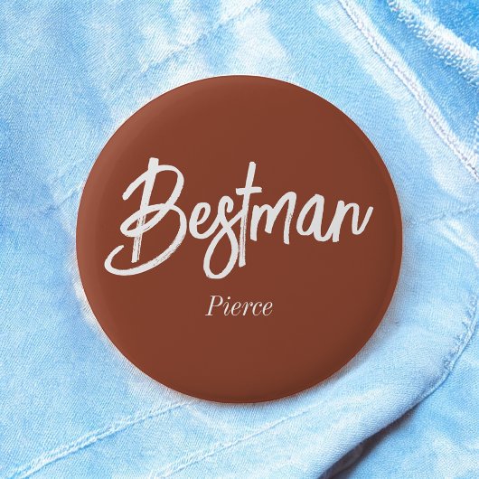 Bestman Terracotta Brown White Button