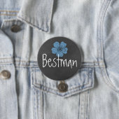 Bestman Wild Blue Rozen Chalkboard Ronde Button 7,6 Cm (In situ)