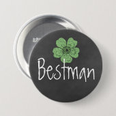 Bestman Wild Green Rozen Chalkboard Ronde Button 7,6 Cm (Voorkant /achterkant)