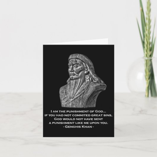Bestraffing van God - Genghis Khan Quote Kaart (Voorkant)