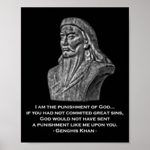 Bestraffing van God - Genghis Khan Quote Poster