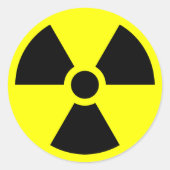 Bestraling Trefoil Symbool Ronde Sticker (Voorkant)