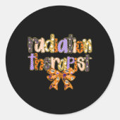 Bestralingstherapeut Halloween Coquette Pumpkin Ro Ronde Sticker (Voorkant)