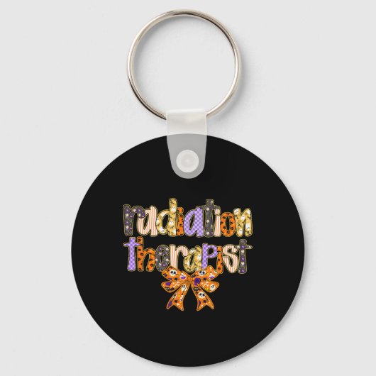 Bestralingstherapeut Halloween Coquette Pumpkin Ro Sleutelhanger (Voorkant)