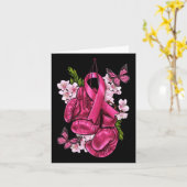 Bestrijd borstkanker Bewustzijn Pink Boxing Handsc Kaart (Gele Bloem)