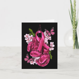 Bestrijd borstkanker Bewustzijn Pink Boxing Handsc Kaart