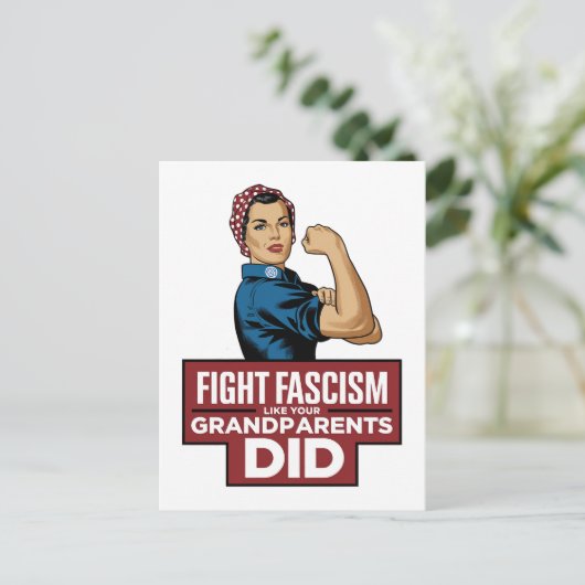 Bestrijd het fascisme zoals je grootouders dat ded briefkaart (Staand voorkant)