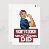 Bestrijd het fascisme zoals je grootouders dat ded briefkaart (Voorkant / Achterkant)