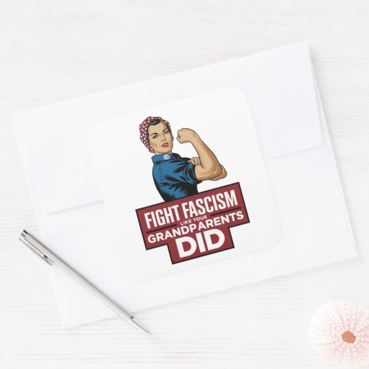 Bestrijd het fascisme zoals je grootouders dat ded vierkante sticker (Envelop)