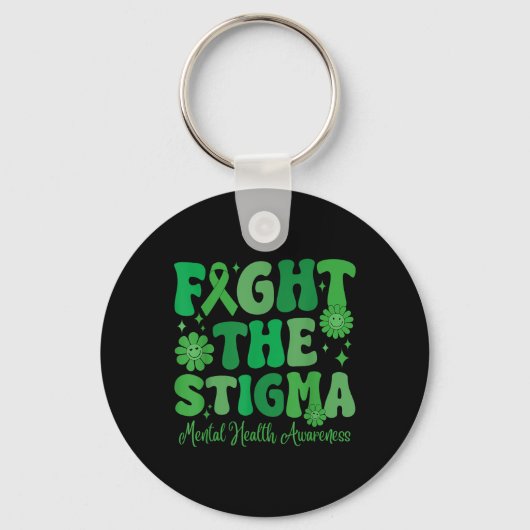 Bestrijd het stigma dat Leopard Mental Health bewu Sleutelhanger (Voorkant)