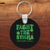 Bestrijd het stigma dat Leopard Mental Health bewu Sleutelhanger (Voorkant)