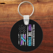 Bestrijd het stigma van de Amerikaanse vlag zelfmo Sleutelhanger (Voorkant)