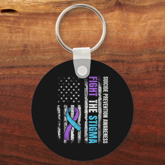 Bestrijd het stigma van de Amerikaanse vlag zelfmo Sleutelhanger (Voorkant)