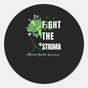 Bestrijd het stigma - World Mental Health Awarenes Ronde Sticker