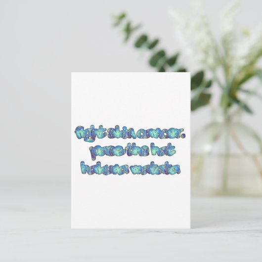 Bestrijd huidkanker, passeer het Pet, Hakuna Matat Briefkaart (Staand voorkant)