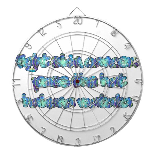 Bestrijd huidkanker, passeer het Pet, Hakuna Matat Dartbord (Voorkant)