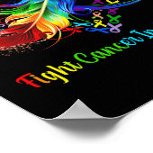 Bestrijd kanker in alle en elke kleur regenboog li poster (Hoek)