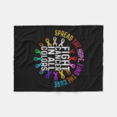 Bestrijd kanker in alle kleuren - linten stromen fleece deken (Voorkant (Horizontaal))