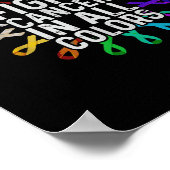 Bestrijd kanker in alle kleuren - linten stromen poster (Hoek)