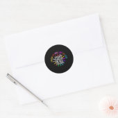 Bestrijd kanker in alle kleuren - linten stromen ronde sticker (Envelop)