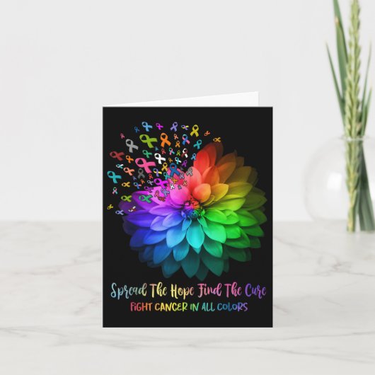 Bestrijd kanker in alle kleuren verspreid de hoop  kaart (Voorkant)