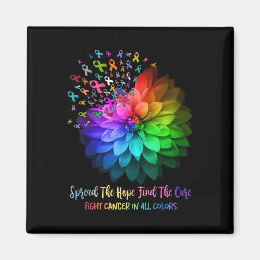 Bestrijd kanker in alle kleuren verspreid de hoop  magneet (Voorkant)