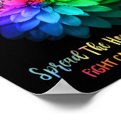 Bestrijd kanker in alle kleuren verspreid de hoop  poster (Hoek)