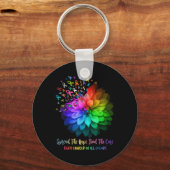 Bestrijd kanker in alle kleuren verspreid de hoop  sleutelhanger (Voorkant)