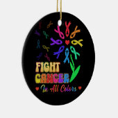 Bestrijd kanker in alle kleuren worstelende overle keramisch ornament (Rechts)
