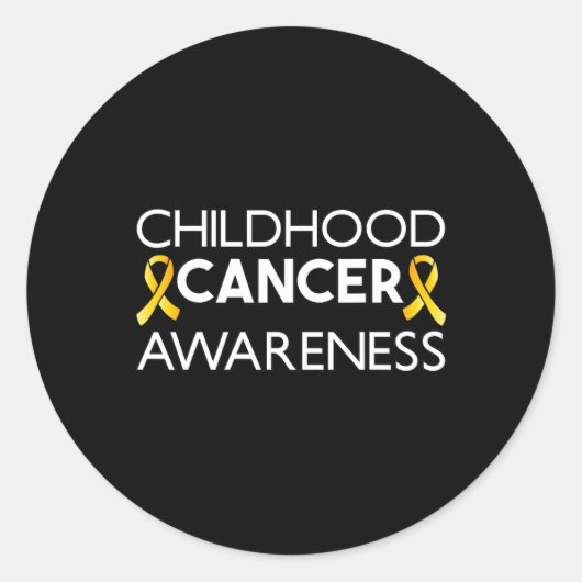 Bestrijd kinderkanker bewustzijn gouden lint voor ronde sticker (Voorkant)