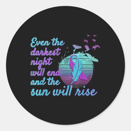 Bestrijd zelfmoordpreventie You _3 Ronde Sticker (Voorkant)