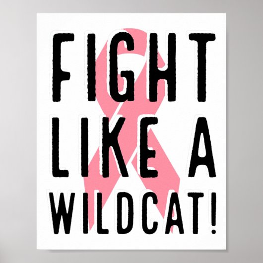 Bestrijding als een wilde borstkankerbewuster roze poster (Voorkant)