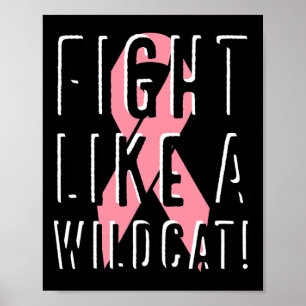 Bestrijding als een wilde borstkankerbewuster roze poster