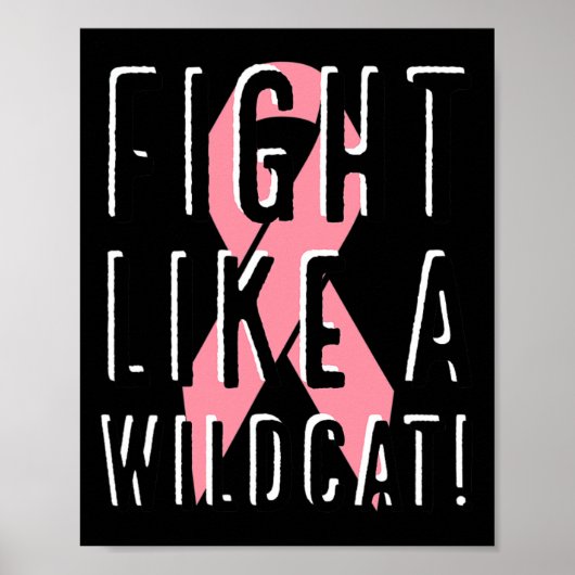 Bestrijding als een wilde borstkankerbewuster roze poster (Voorkant)