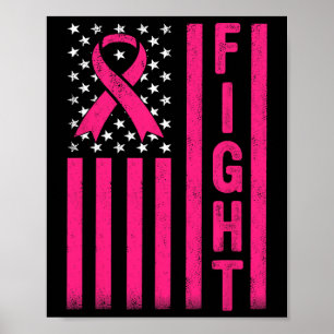 Bestrijding Borstkrijger Amerikaanse vlag Borstkan Poster
