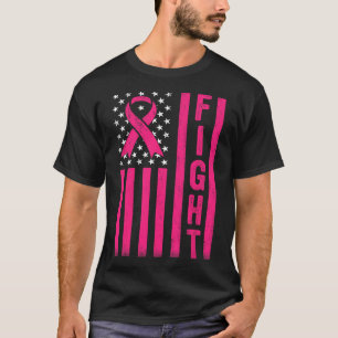 Bestrijding Borstkrijger Amerikaanse vlag Borstkan T-shirt