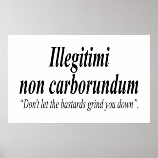 BESTRIJDING Illegii non carborundum is een mockLat Poster