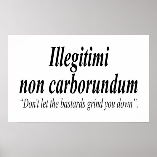 BESTRIJDING Illegii non carborundum is een mockLat Poster (Voorkant)