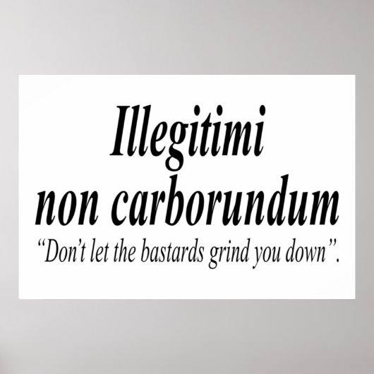 BESTRIJDING Illegii non carborundum is een mockLat Poster (Voorkant)