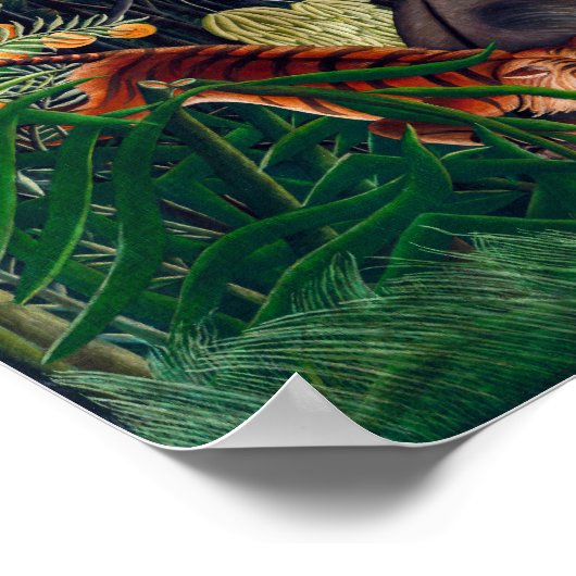 Bestrijding tussen een tijger en een buffel | H Ro Poster (Hoek)