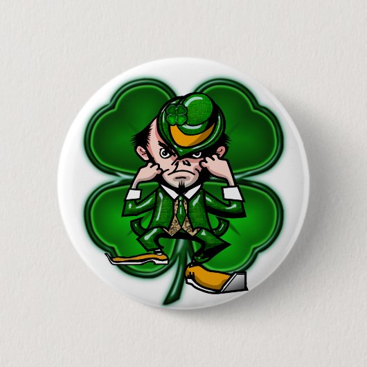 Bestrijding van 4 Leaf Leprechan-Button Ronde Button 5,7 Cm (Voorkant)
