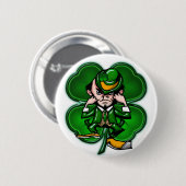Bestrijding van 4 Leaf Leprechan-Button Ronde Button 5,7 Cm (Voorkant /achterkant)