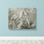 Bestrijding van Achilles met de rivier de Scamande Canvas Afdruk (Insitu (Houten vloer))