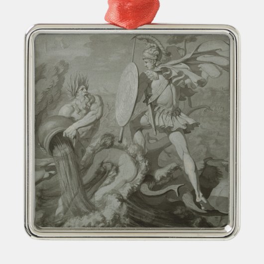 Bestrijding van Achilles met de rivier de Scamande Metalen Ornament (Voorkant)