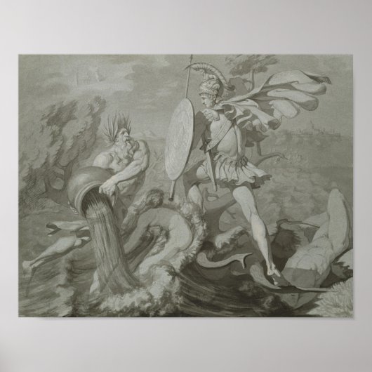 Bestrijding van Achilles met de rivier de Scamande Poster (Voorkant)