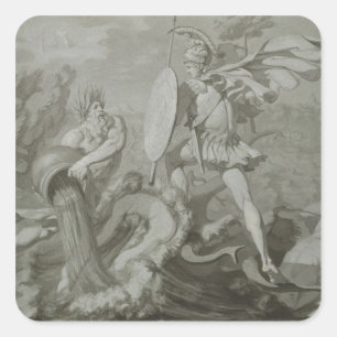 Bestrijding van Achilles met de rivier de Scamande Vierkante Sticker