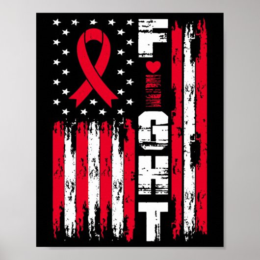 Bestrijding van bloedkanker Awareness Patriottisch Poster (Voorkant)