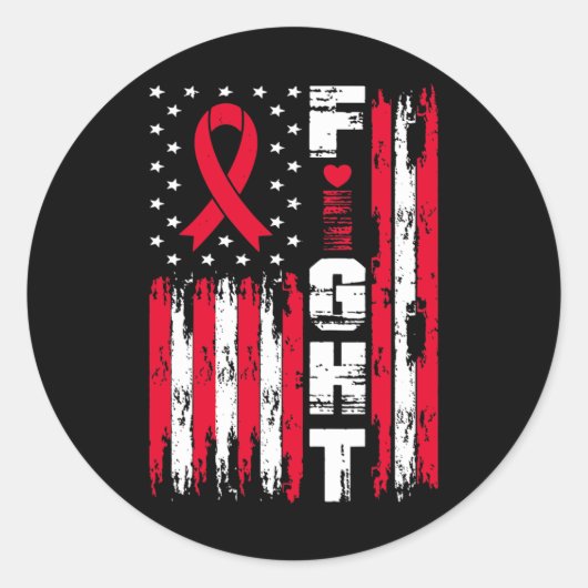Bestrijding van bloedkanker Awareness Patriottisch Ronde Sticker (Voorkant)