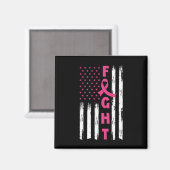 Bestrijding van borstkanker Amerikaanse vlag borst Magneet (Voorkant / Achterkant)